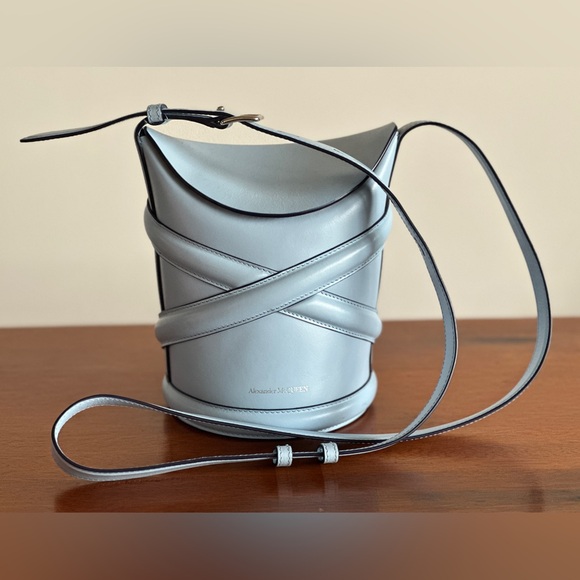 Alexander McQueen Calfskin Mini Curve Bucket Bag - Picture 1 of 11